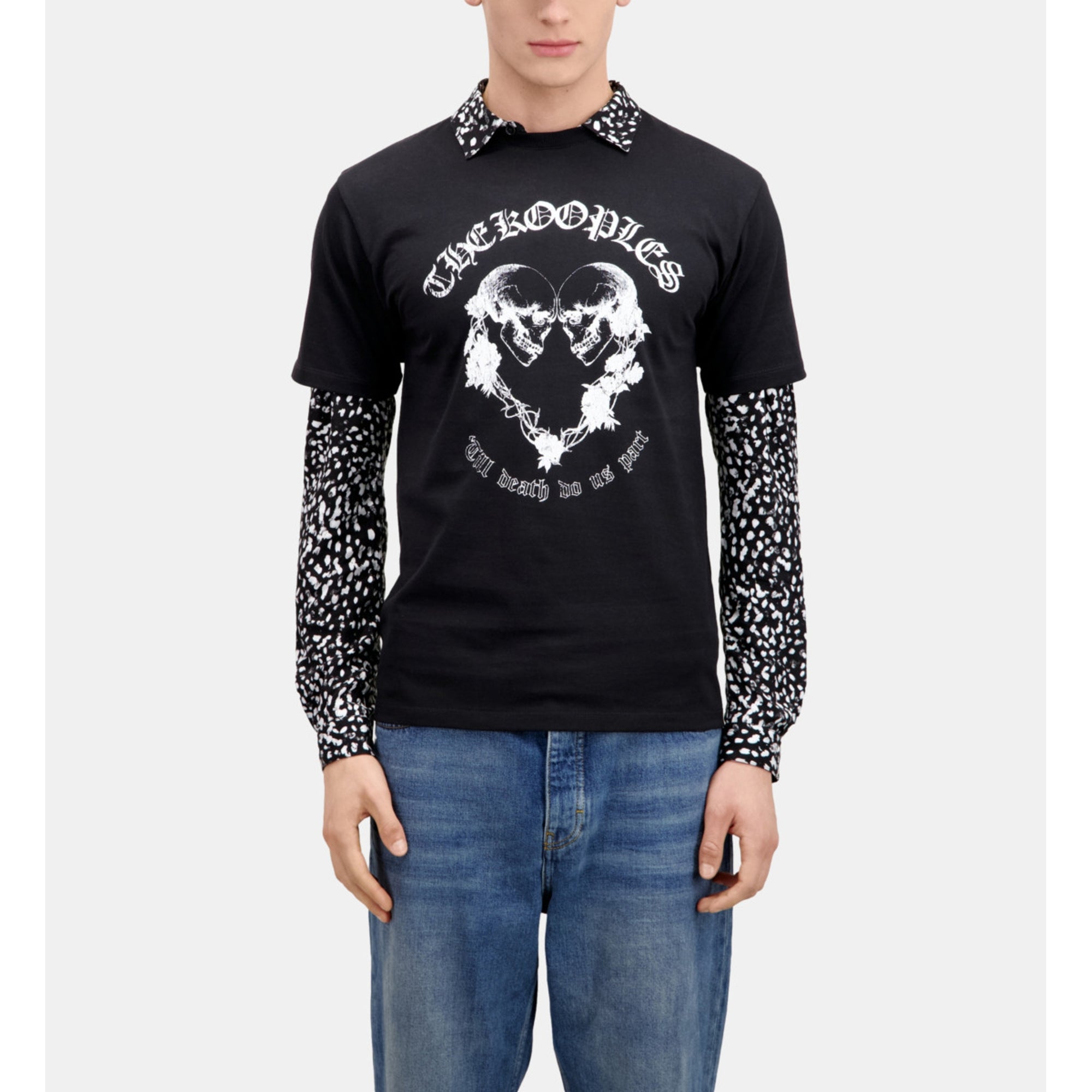 T-Shirt With Skull Heart Serigraphy | Men | Black