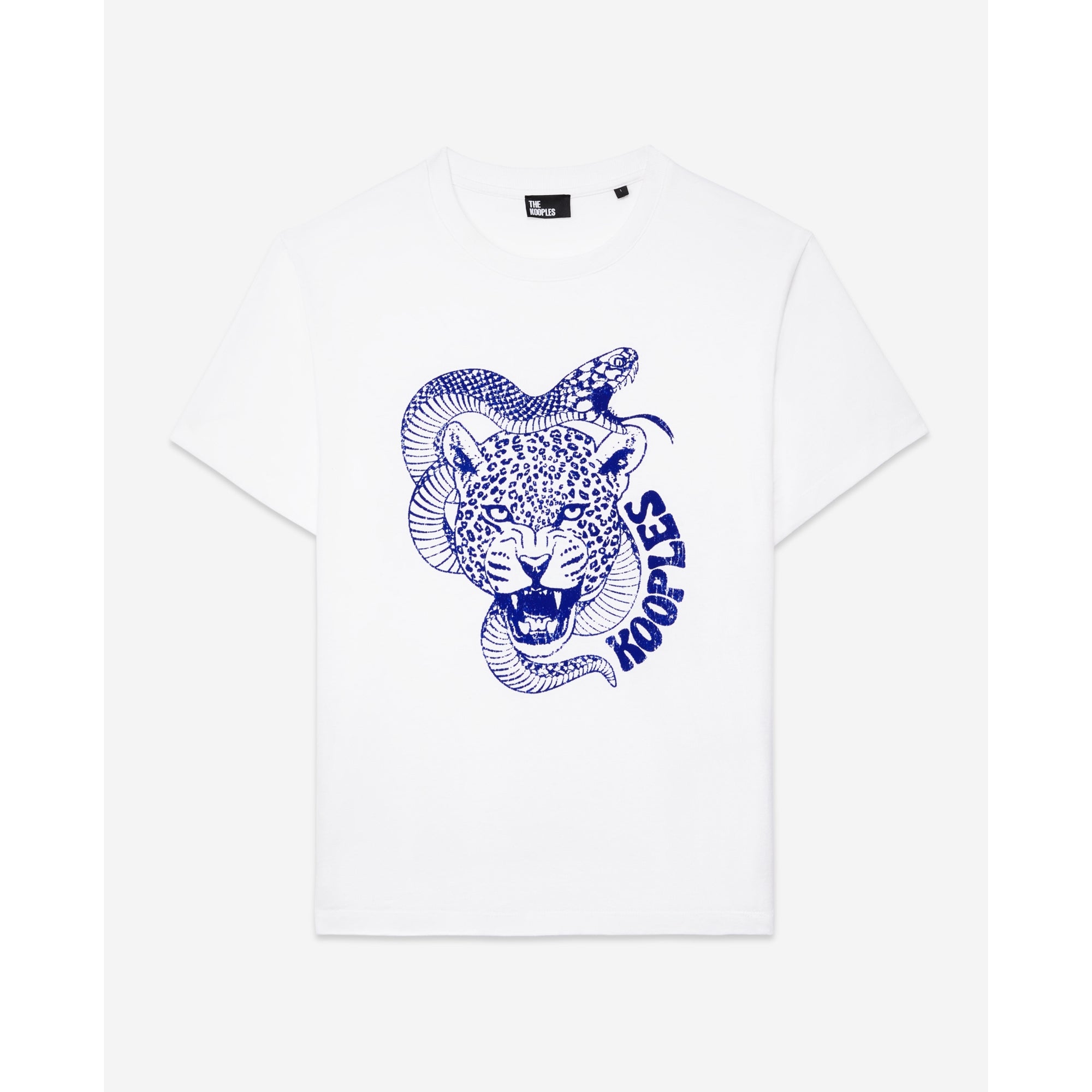 T-Shirt With Snake Leopard Flocking | Women | White