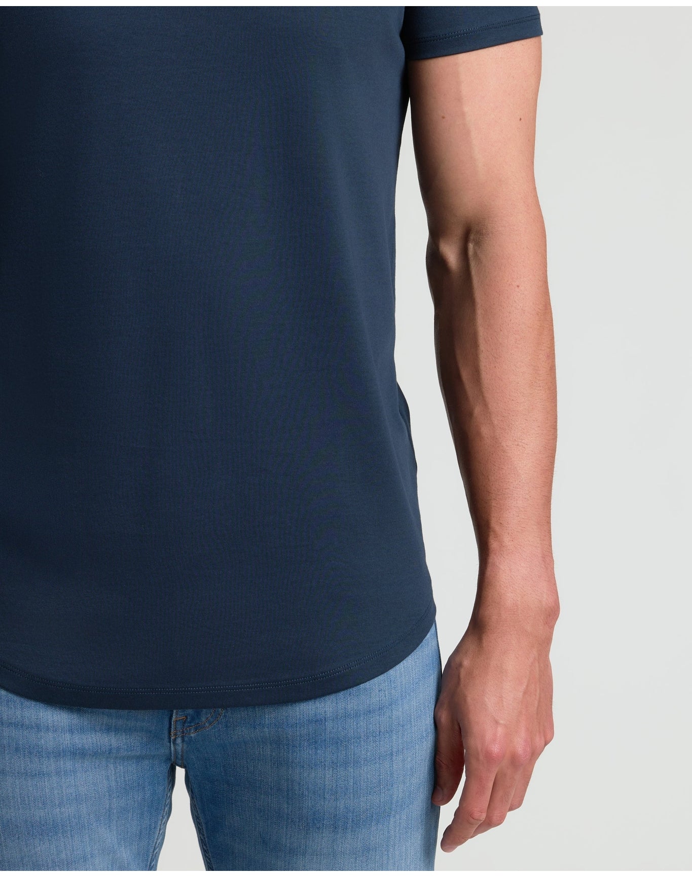 Tall Premium Pima Crew Curved Hem | Navy