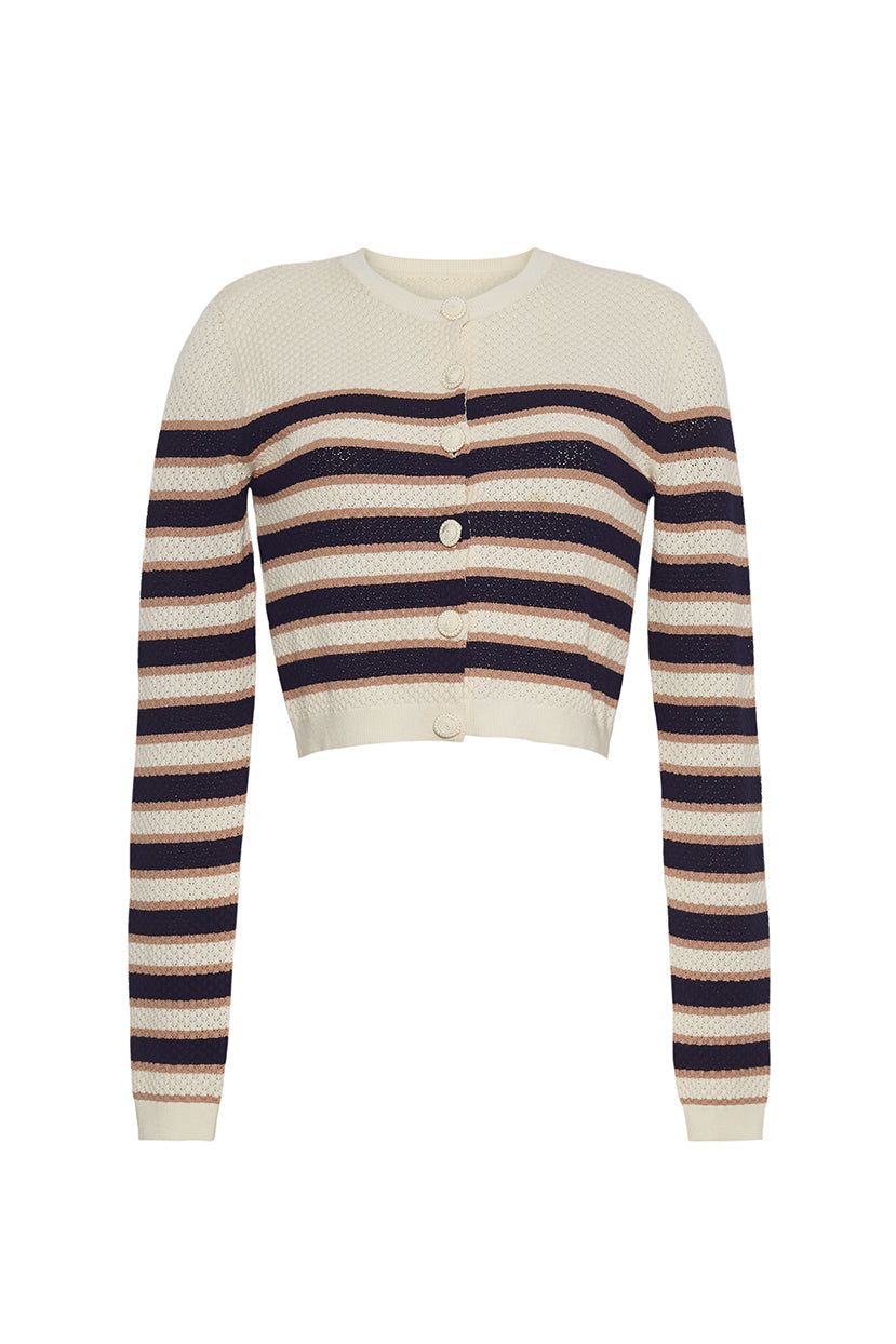 Tallulah Cardigan | Caramel Stripe