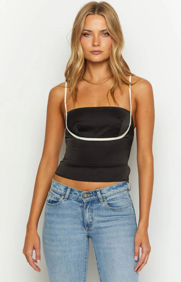 Tamra Low Back Top | Black
