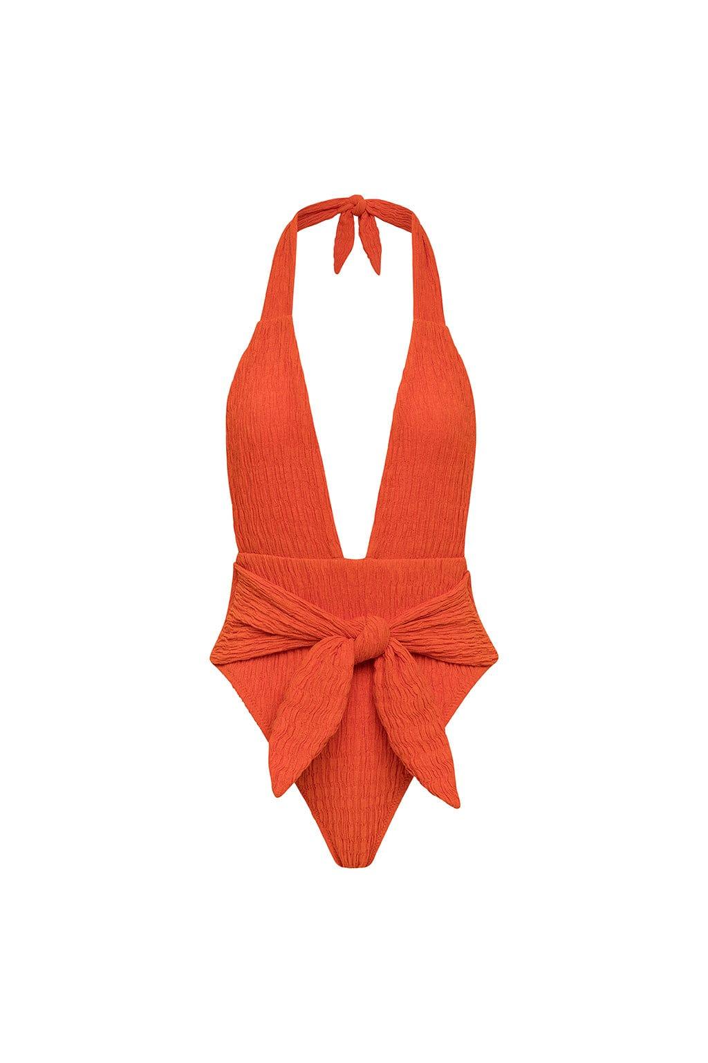 Tropez Tie Up One Piece | Tangerine