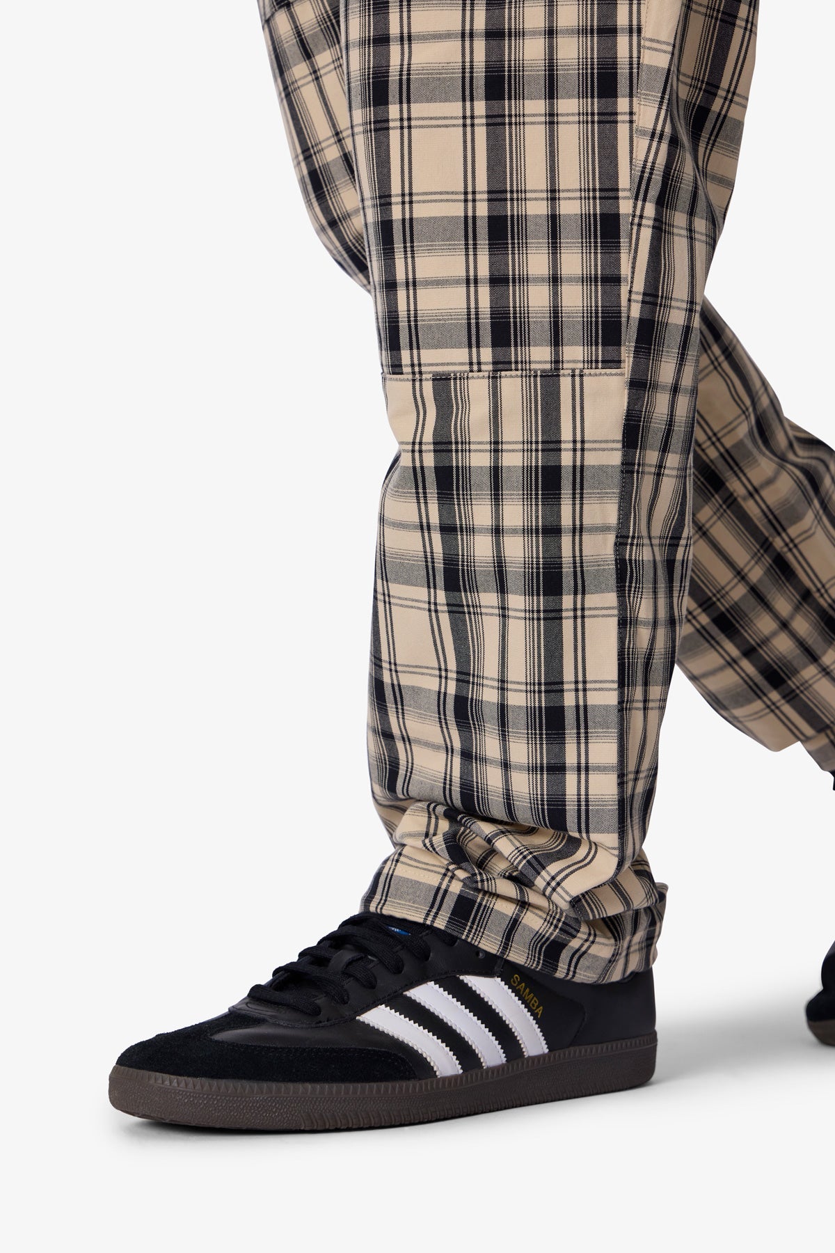 Tartan Print Pants | Cream
