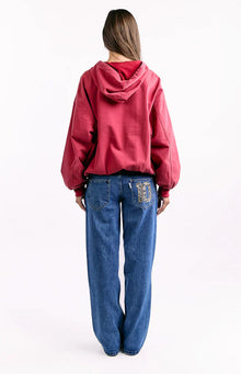 Tate Oversized Hooded Jacket | Washed Red