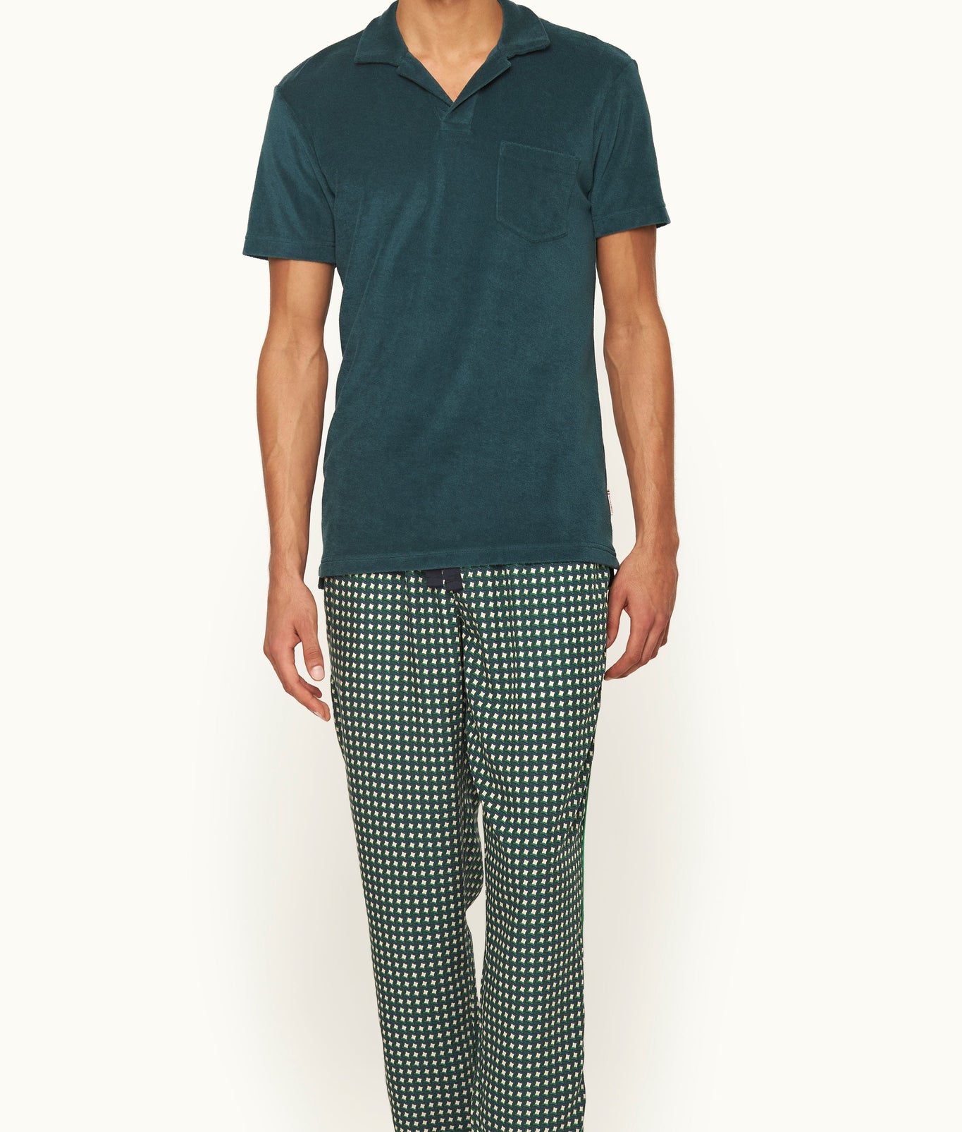 Terry Towelling Tailored Fit Cotton Towelling Polo Shirt | Peli Green