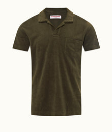 Terry Towelling Tailored Fit Organic Cotton Towelling Polo Shirt | Palm