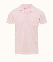 Terry Towelling Tailored Fit Organic Cotton Towelling Resort Polo Shirt | Rose