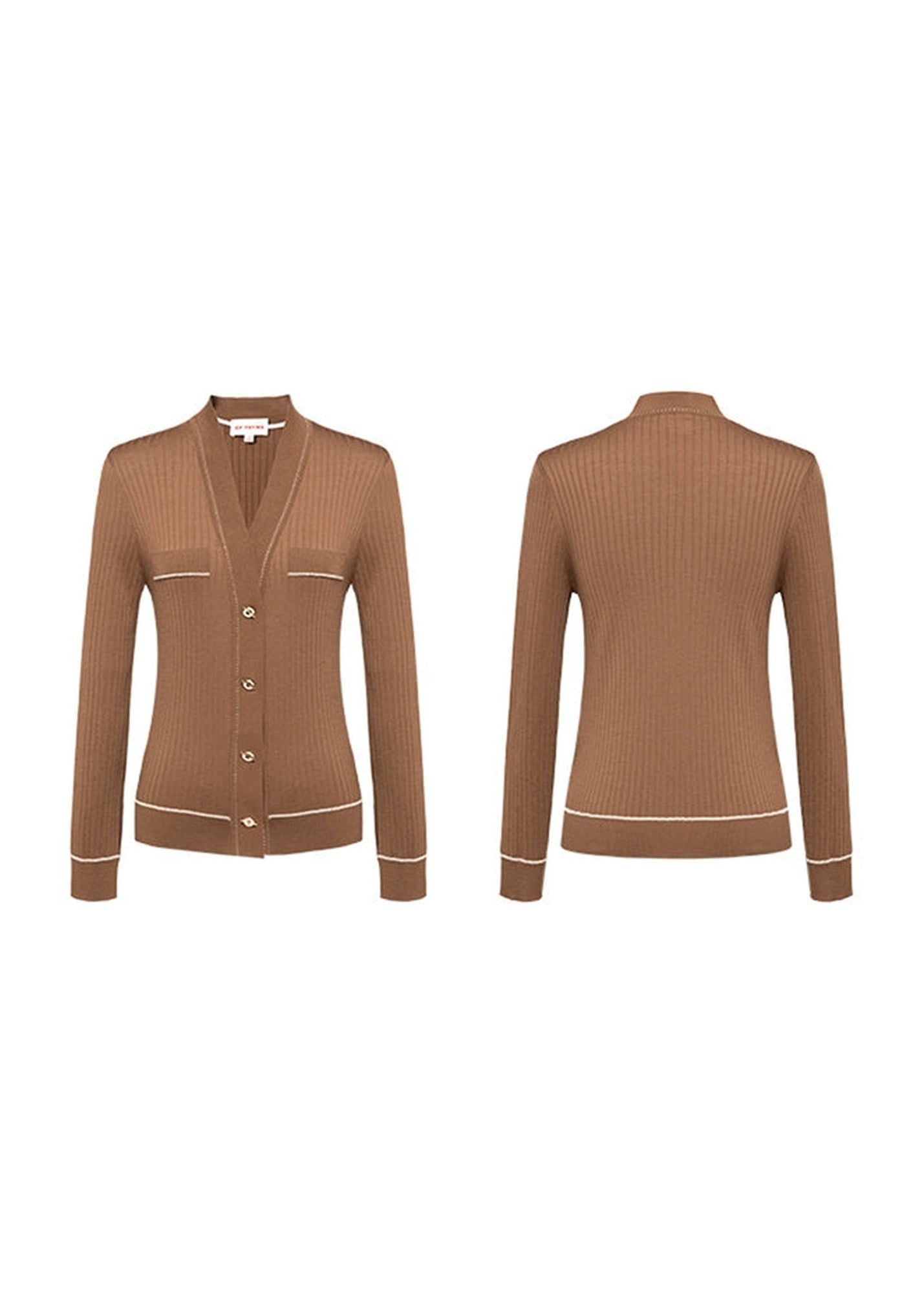 Texture Knit Cardigan | Brown