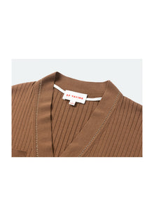 Texture Knit Cardigan | Brown