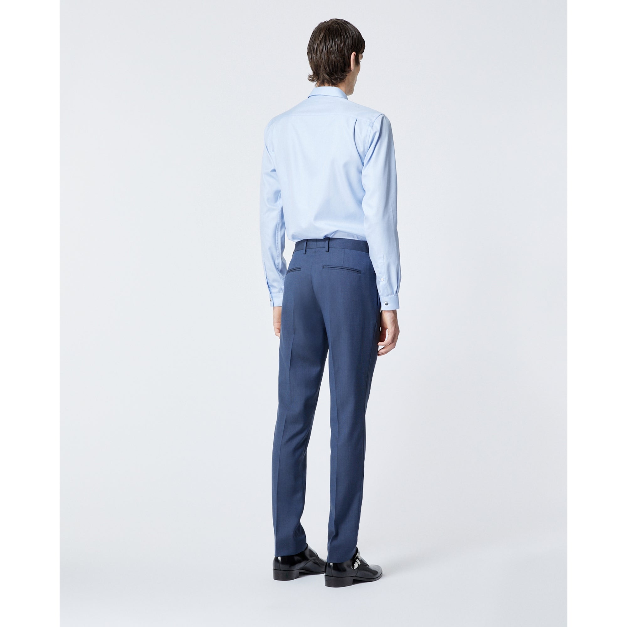 Textured Wool Suit Pants | Men | Blue