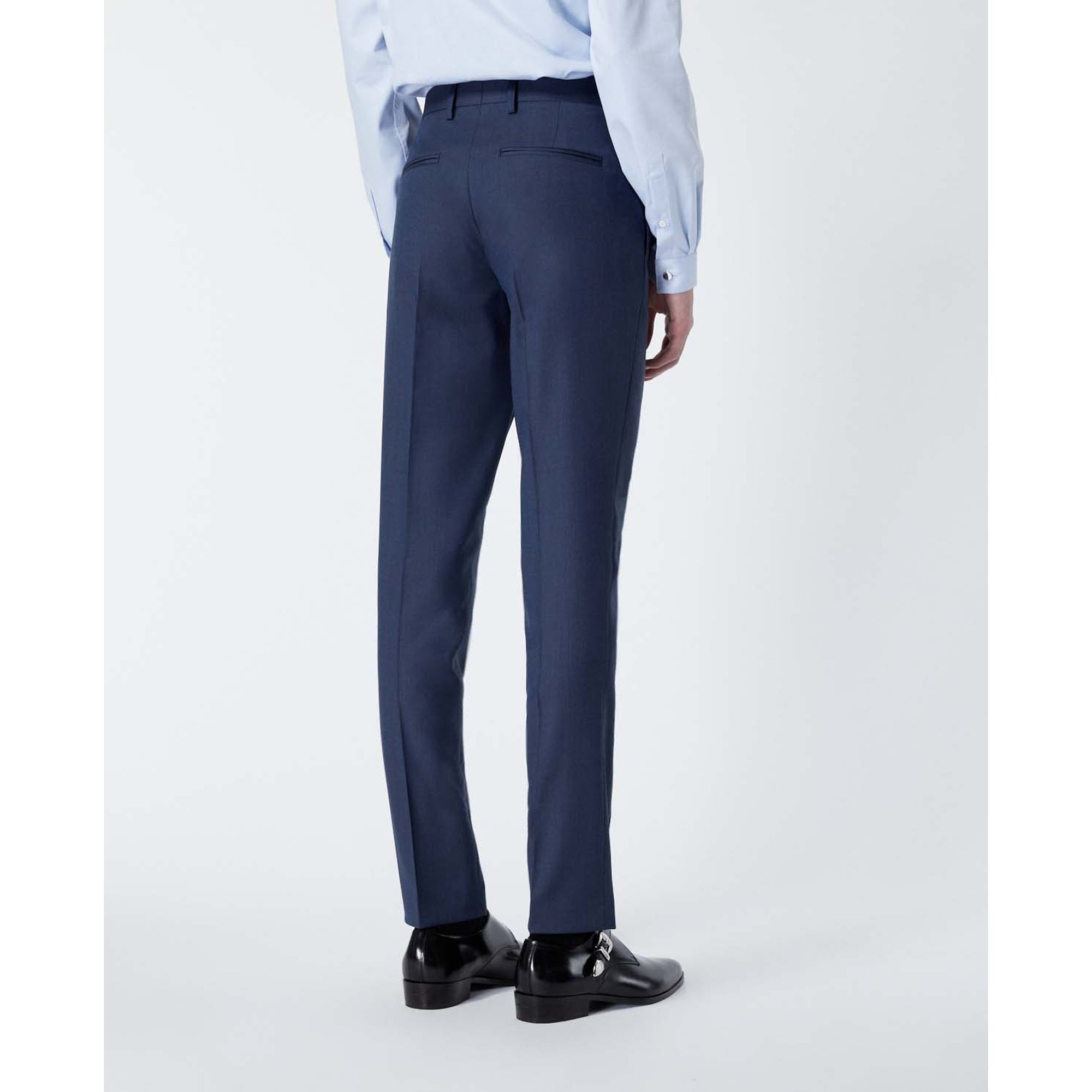 Textured Wool Suit Pants | Men | Blue