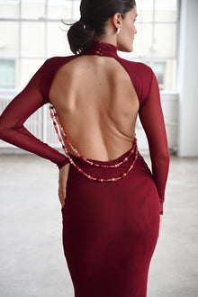 Salome Beaded Dress | Merlot