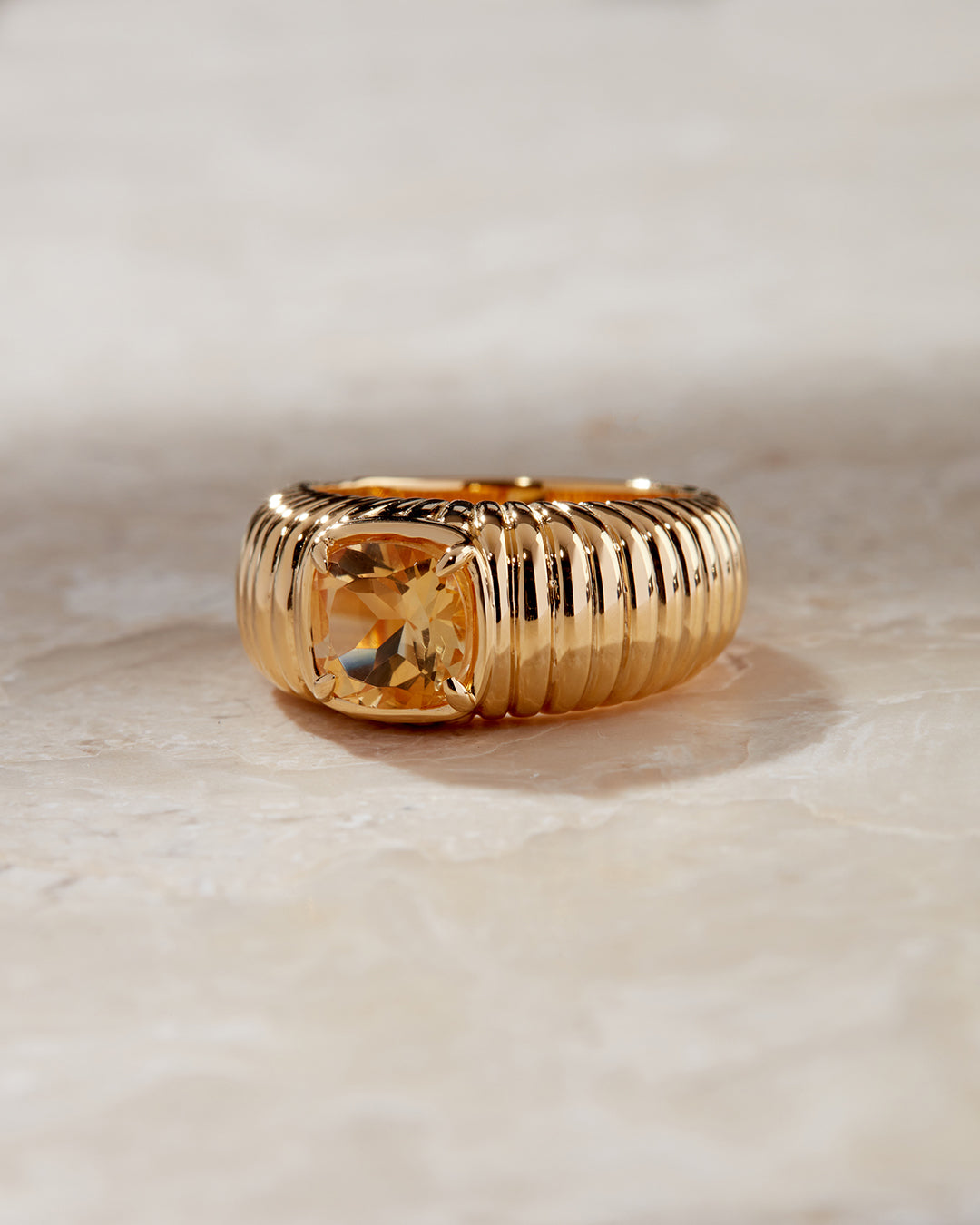 The Elizabeth Cushion Ring | Gold Vermeil Plated Sterling Silver