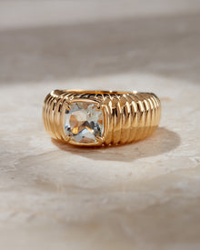 The Elizabeth Cushion Ring - Green Amethyst | Gold Vermeil Plated Sterling Silver