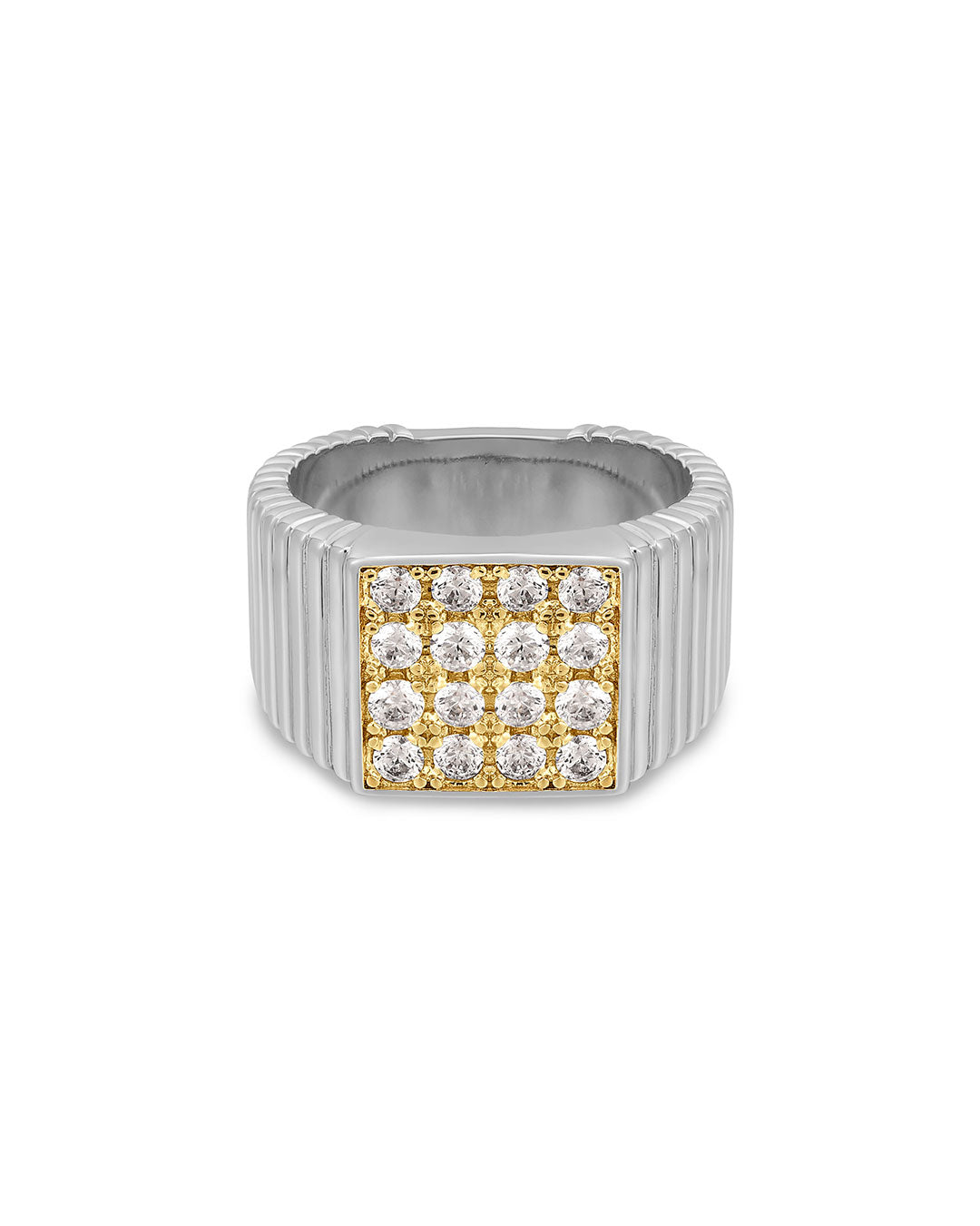 The Pave Square Signet Ring | Cubic Zirconia | Silver