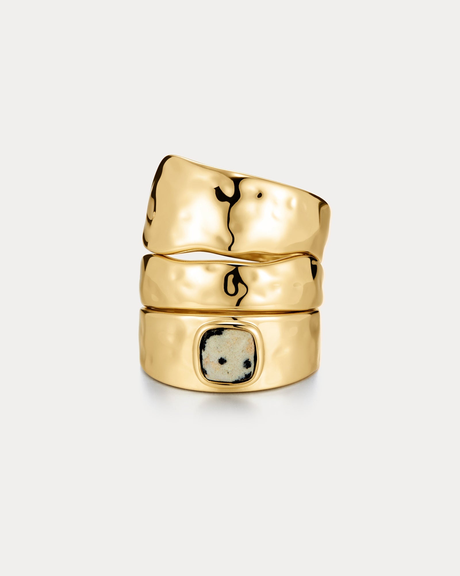 The Palma Toe Ring Set | Dalmatian Jasper | Gold