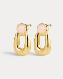 The Rose Quartz Rio Earrings | Rose Quartz | Gold