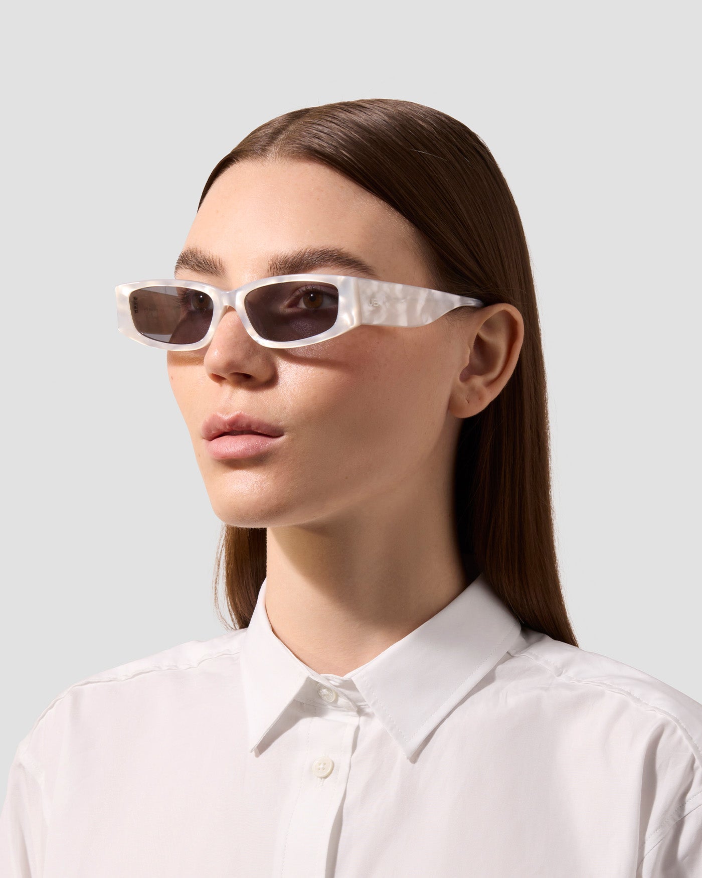 The Y2K Sunglasses | Mother Of Pearls | Grey Poly Renew Lenses