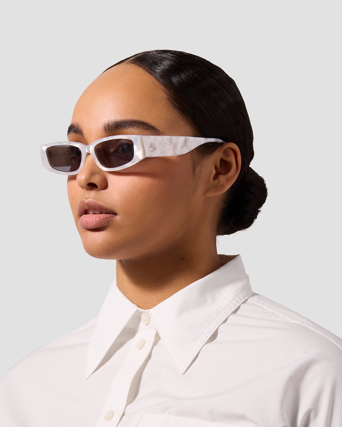 The Y2K Sunglasses | Mother Of Pearls | Grey Poly Renew Lenses