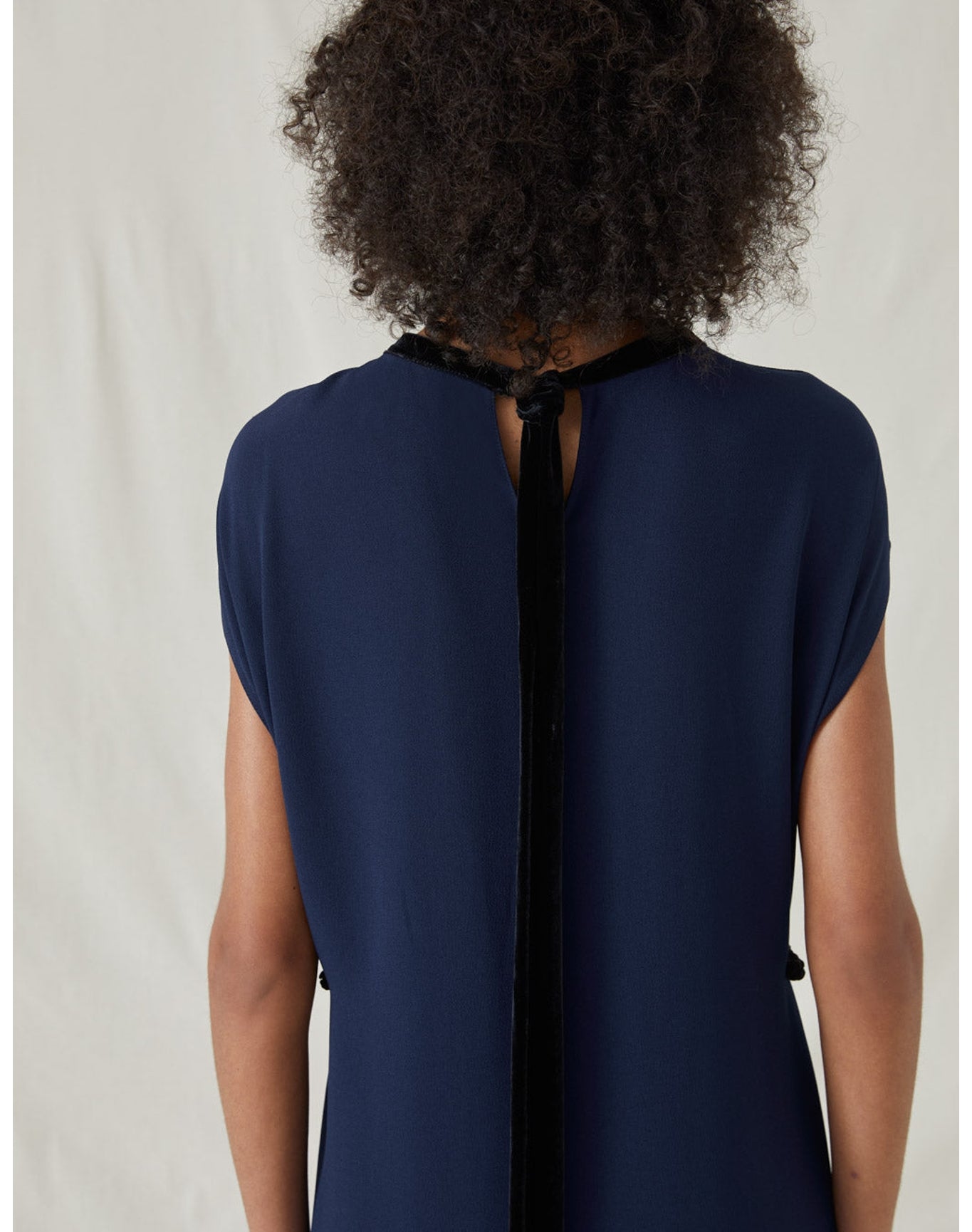 The Crepe Navy Fringe Dress | Navy