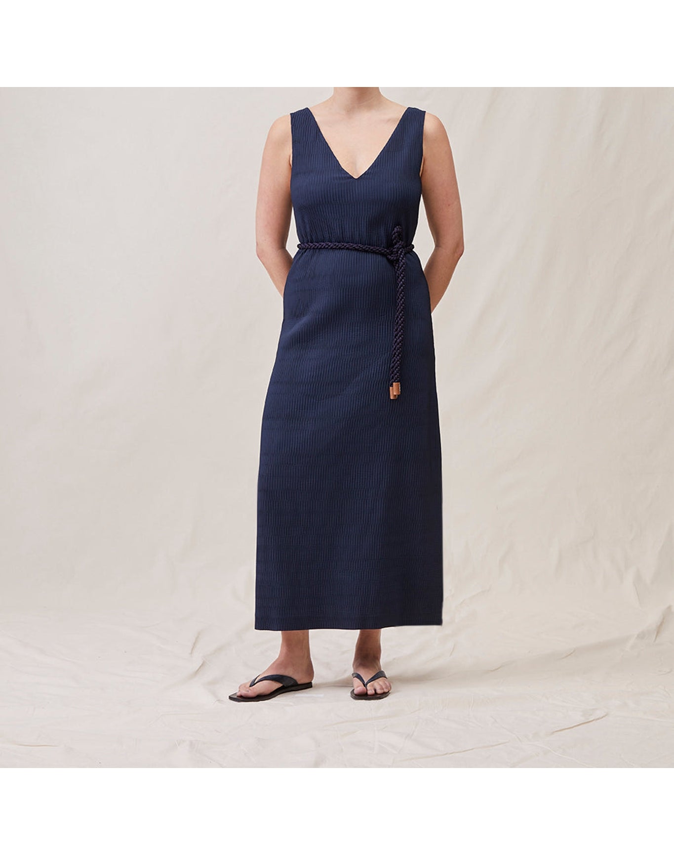 The Deep Column Dress | Midnight