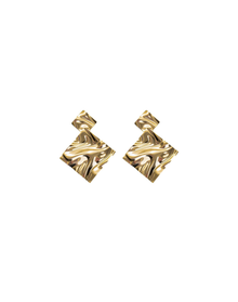 The Iza Square Earrings | Gold and Silver