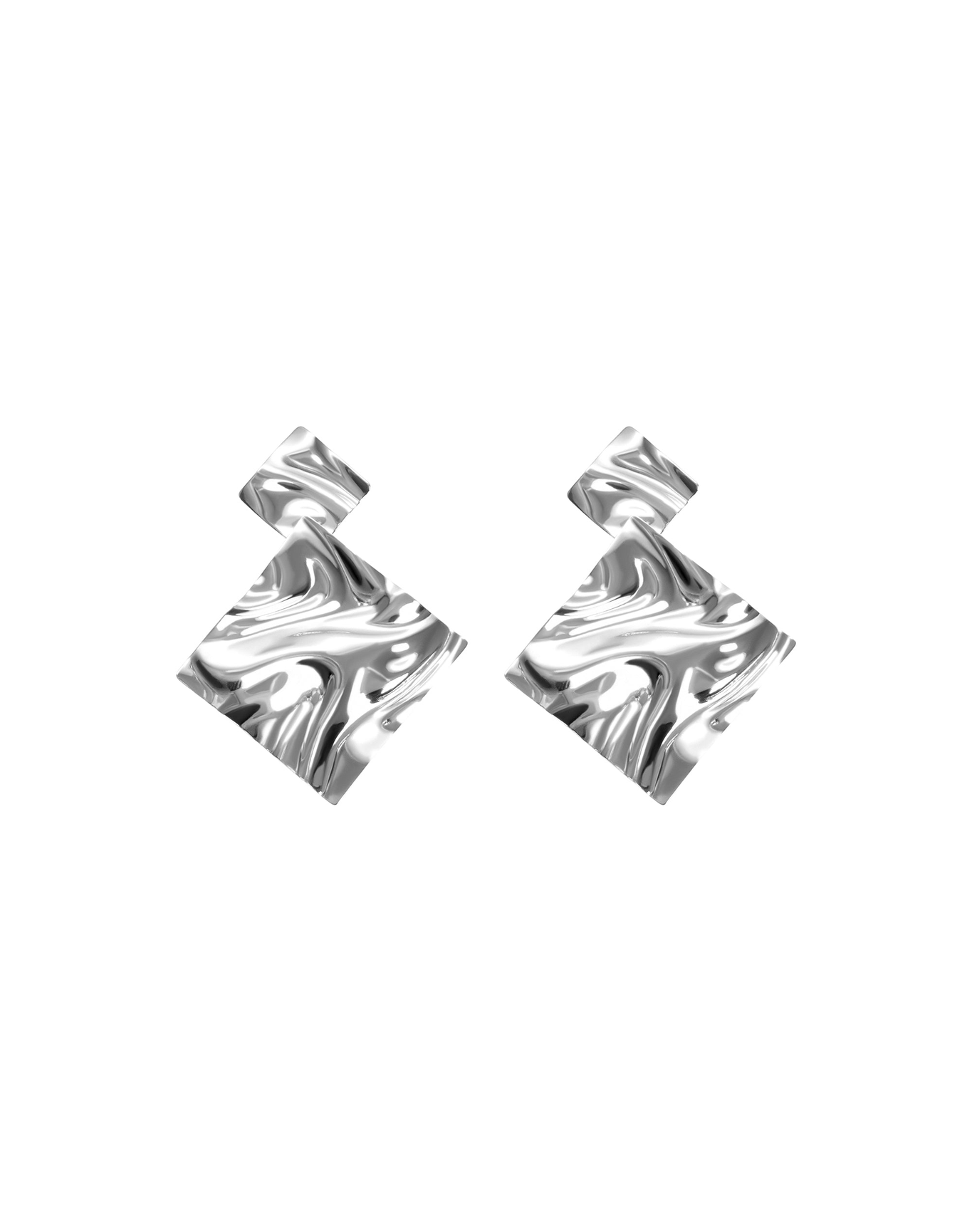 The Iza Square Earrings | Gold and Silver
