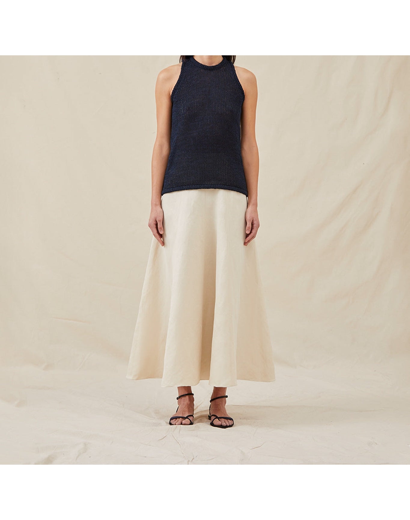 The Open-Weave Shell | Navy Melange
