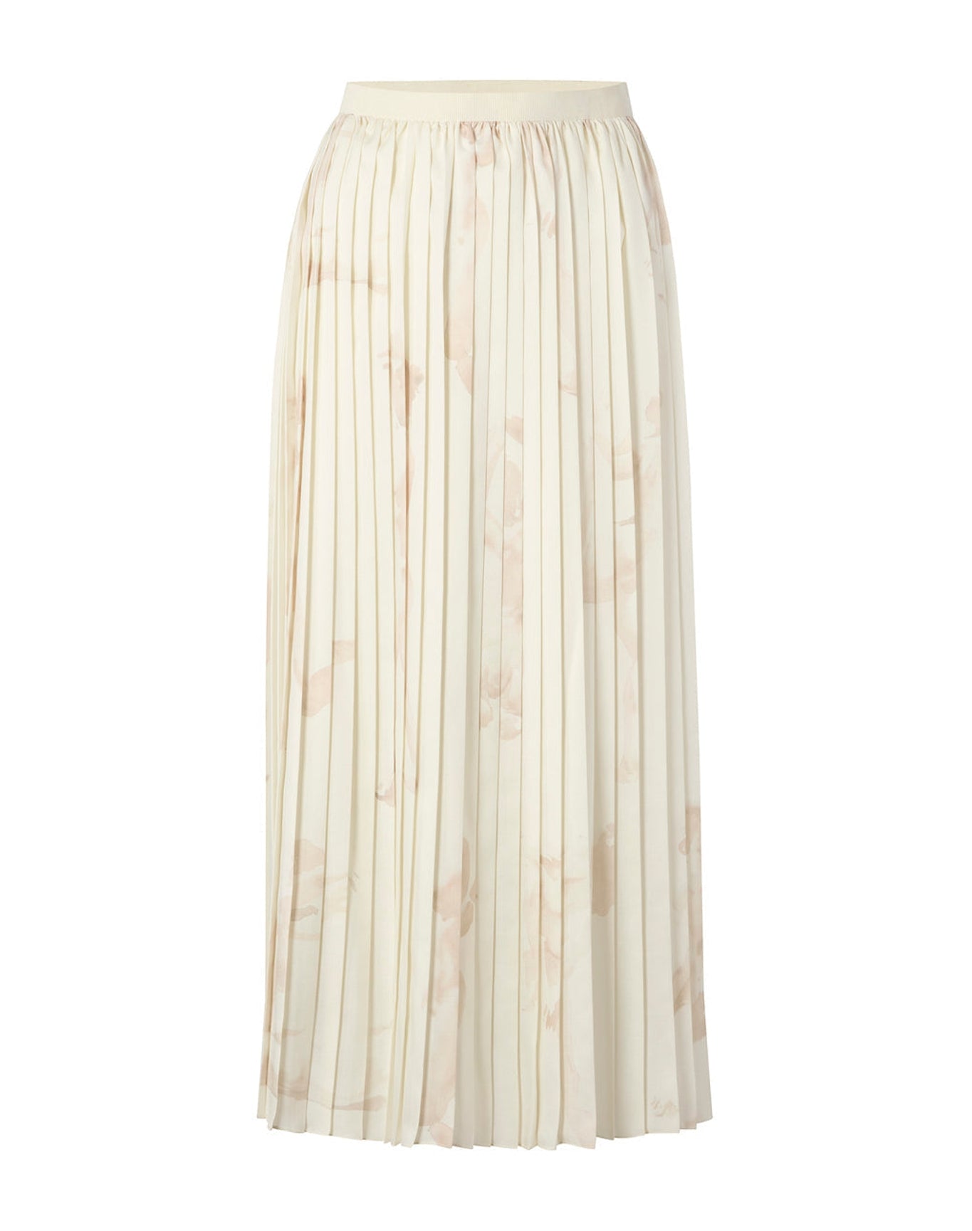 The Pleated Skirt with Painted Figures | Cream / Sepia