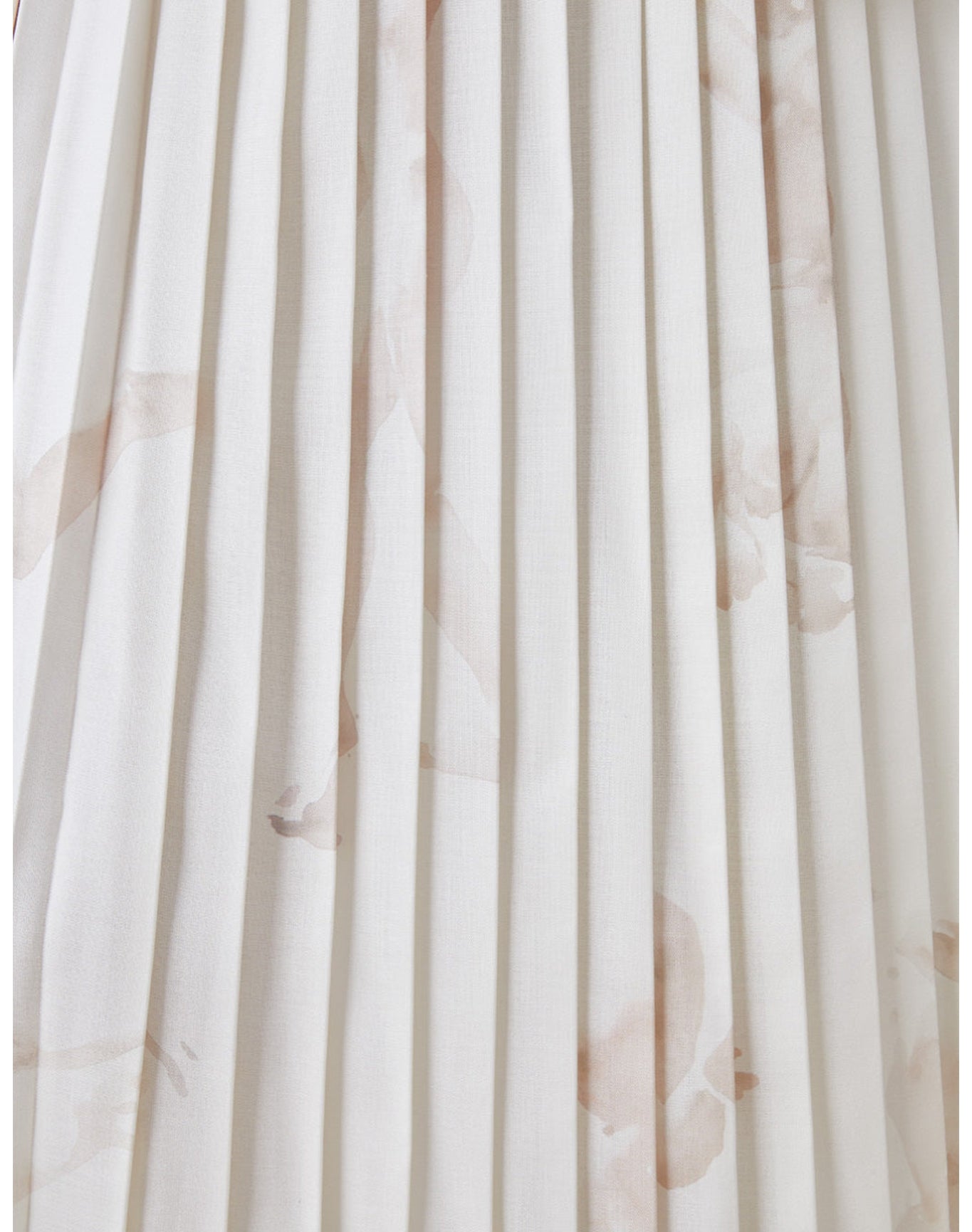 The Pleated Skirt with Painted Figures | Cream / Sepia