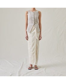 The Sarong Skirt in Bari Stripe | Cream / Cream