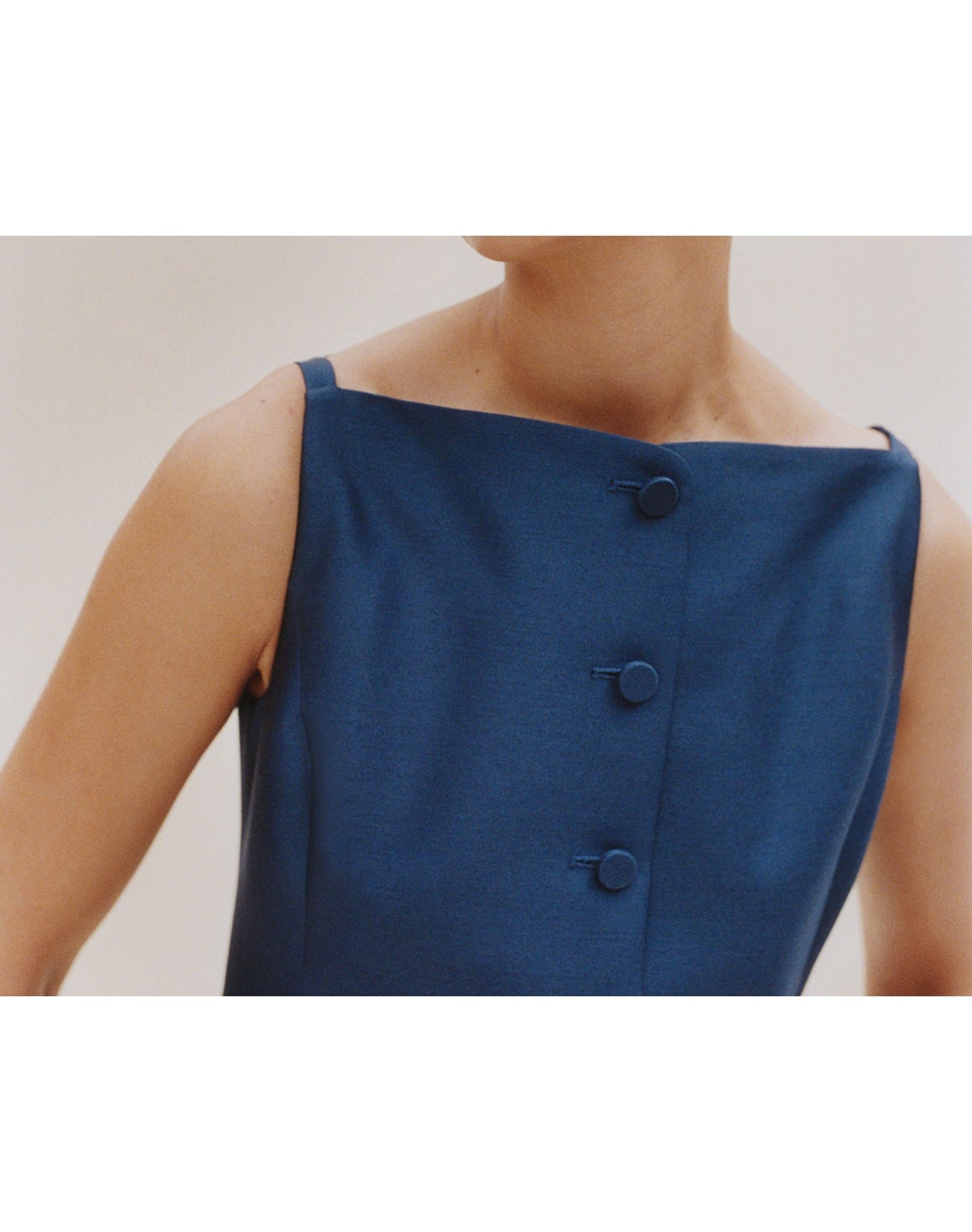The Sculpted Mini Dress In Lucent Wool | Navy