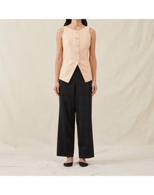 The Sculpted Vest In Lucent Wool | Blush