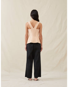 The Sculpted Vest In Lucent Wool | Blush