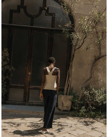 The Sculpted Vest in Tonal Stripe | Cream Stripe