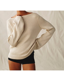 The Silk Boatneck Sweater | Champagne