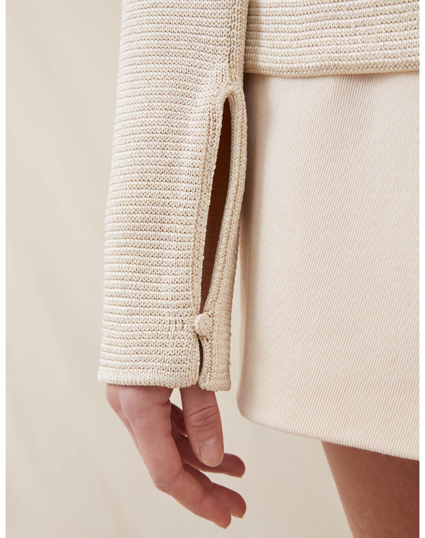 The Silk Boatneck Sweater | Champagne