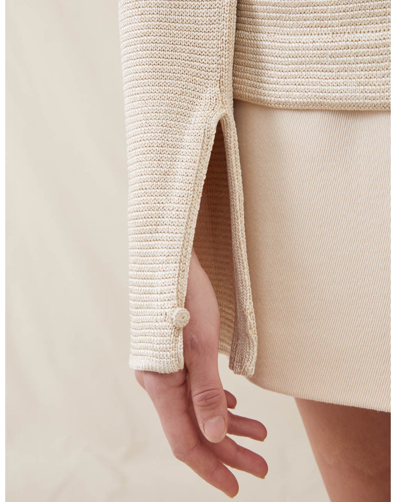 The Silk Boatneck Sweater | Champagne