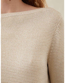 The Silk Boatneck Sweater | Champagne