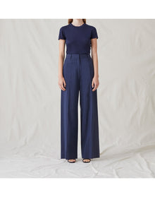 The Tailored Trousers in Tonal Stripe | Navy Stripe