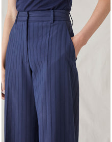 The Tailored Trousers in Tonal Stripe | Navy Stripe