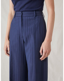 The Tailored Trousers in Tonal Stripe | Navy Stripe