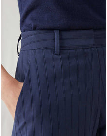 The Tailored Trousers in Tonal Stripe | Navy Stripe
