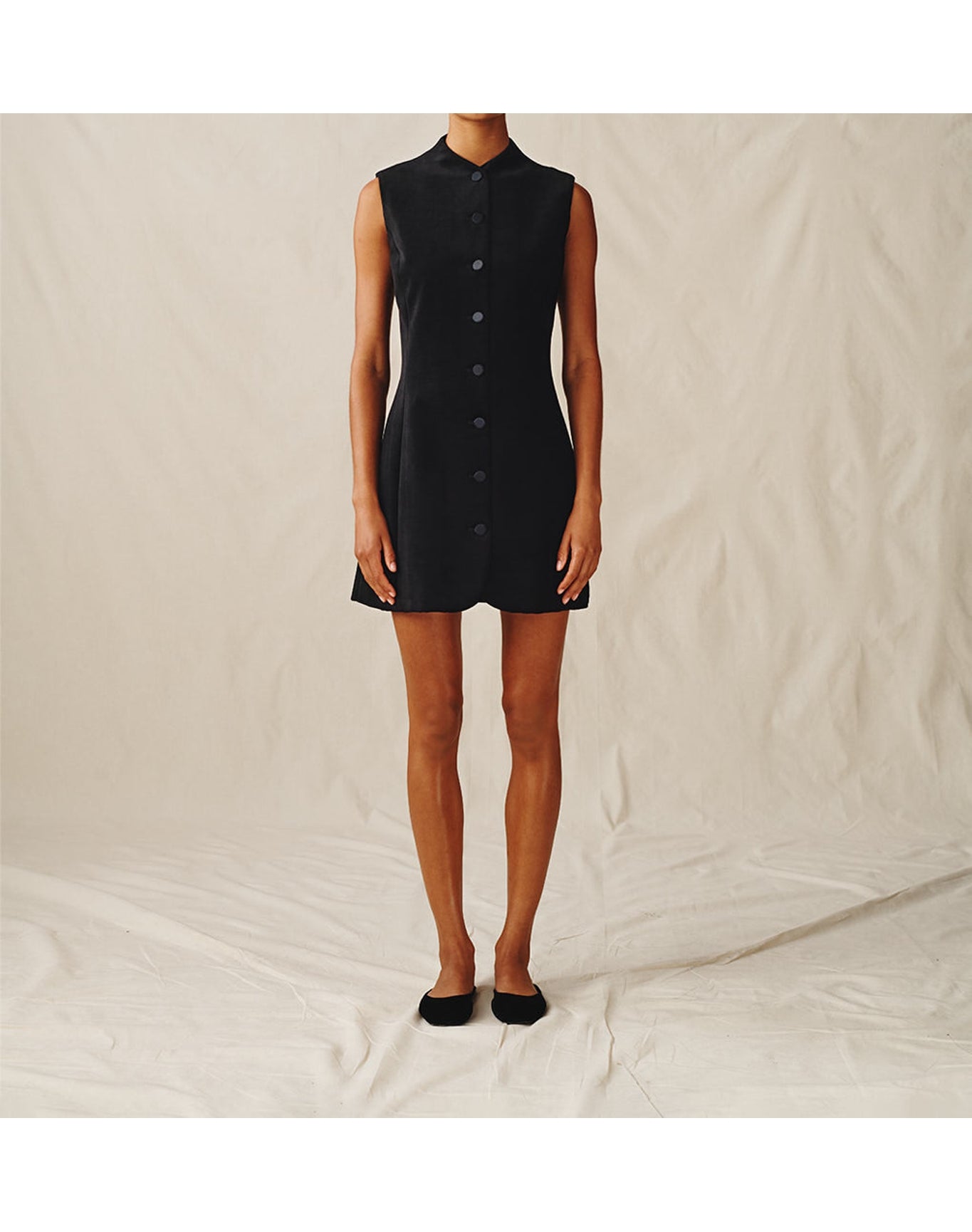 The Textured Velvet Mini Dress | Black