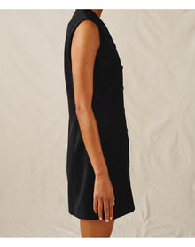 The Textured Velvet Mini Dress | Black