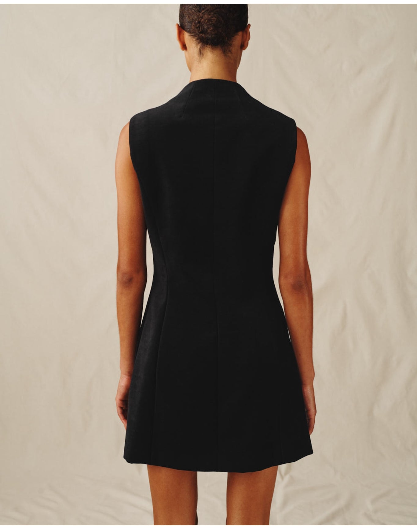 The Textured Velvet Mini Dress | Black