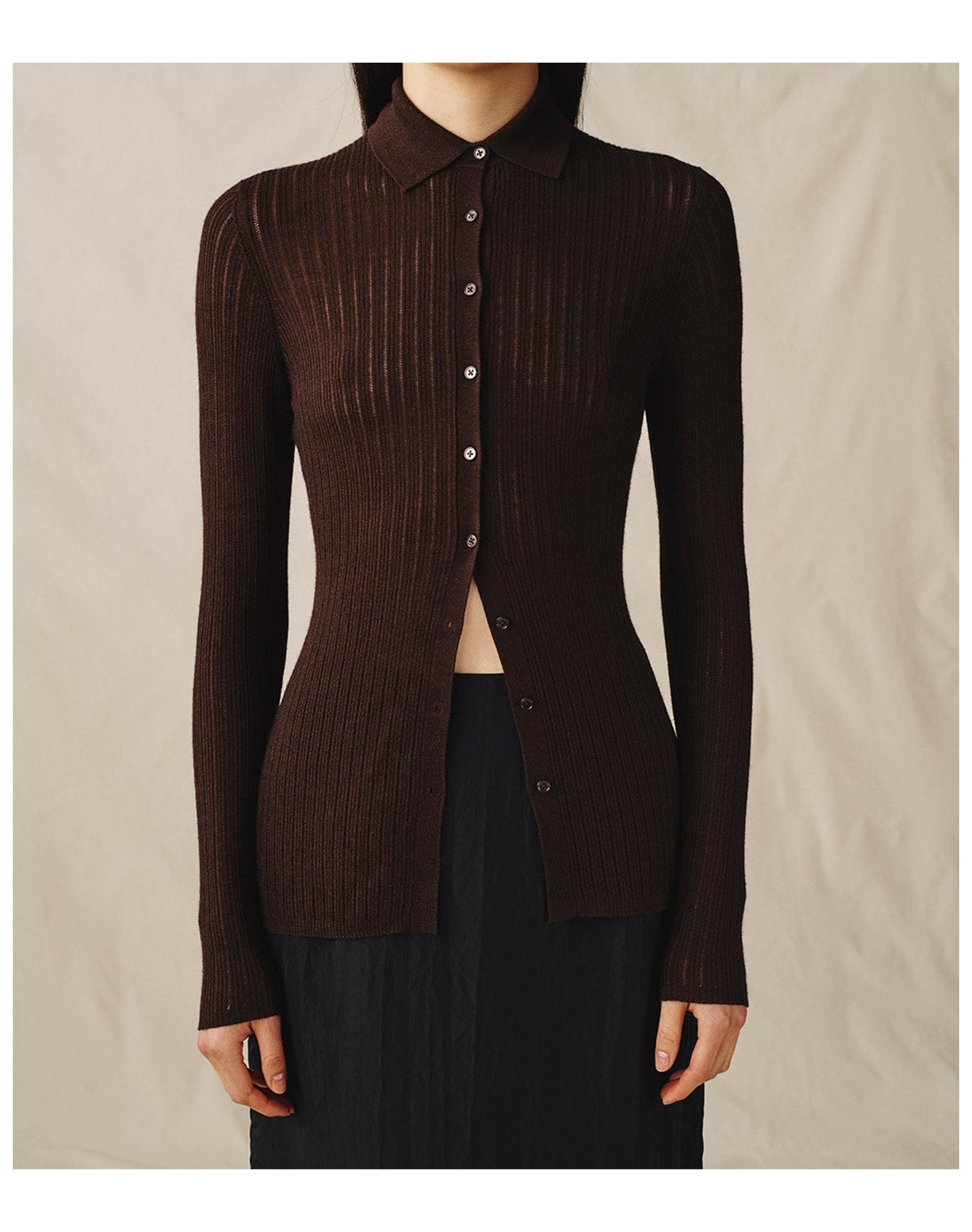 The Whisper Knit Polo | Chocolate