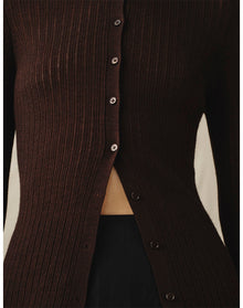 The Whisper Knit Polo | Chocolate