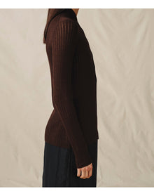 The Whisper Knit Polo | Chocolate