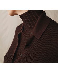 The Whisper Knit Polo | Chocolate